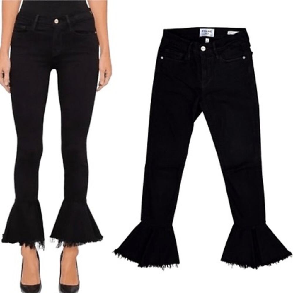 Frame Black Denim Flare Skinny Jeans Size 26 - Picture 2 of 9